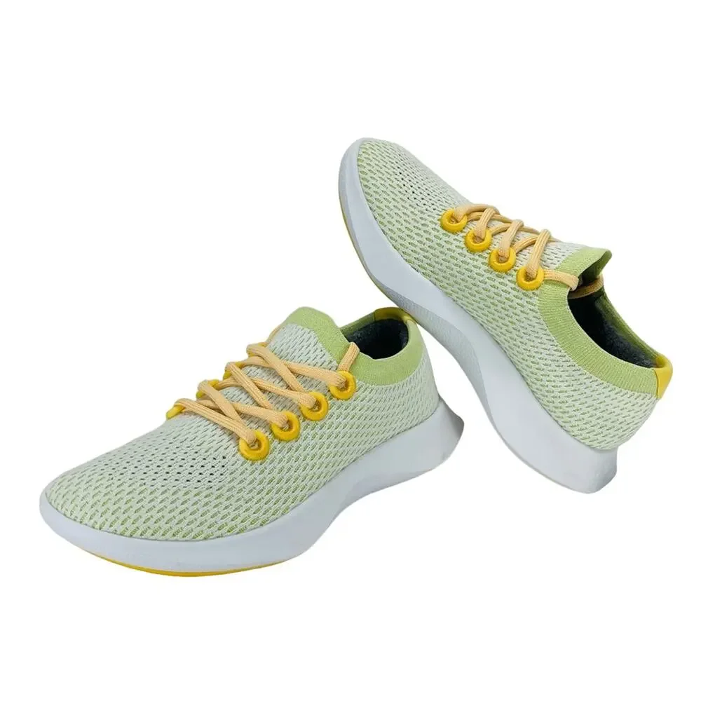 Allbirds Tree Dashers TD Wn Running Shoes/Sneakers Sz 7 Green/Yellow Sustainable